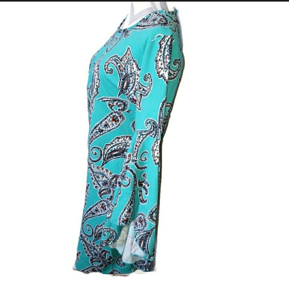 Cato XL turquoise paisley bell sleeve dress - Picture 5 of 15